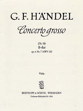 Illustration de Concerto grosso op 6/7 HWV 325 n° 18 en si b M - Alto