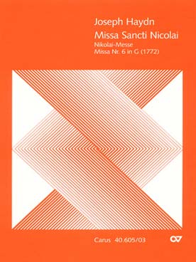 Illustration de Messe de St Nicolas en sol M pour soli SATB, chœur SATB et orchestre, réd. piano