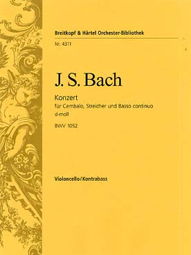 Illustration de Concerto BWV 1052 en ré m pour clavecin et cordes - Violoncelle/contrebasse