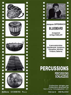 Illustration de Bluebeard, arrangement Régis Famelart pour 6 percussionnistes (glockenspiel, xylophone, vibraphone, marimba, timbales, batterie)