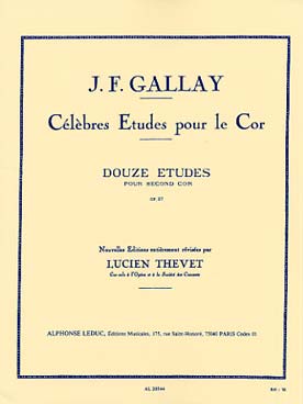 Illustration gallay 12 etudes op. 57 pour second cor