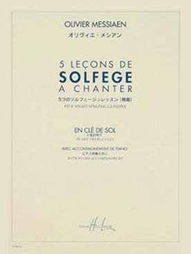 Illustration de 5 Leçons de solfège à chanter en clé de  sol avec accompagnement de piano