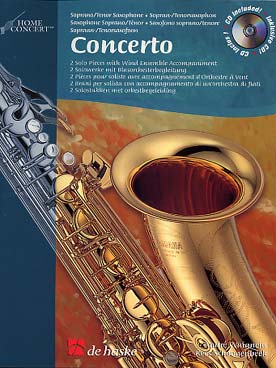 Illustration de Concertos pour saxo soprano ou ténor avec CD accompagnement orchestre à vent