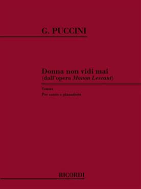 Illustration de Manon Lescaut : Donna non vidi mai pour ténor et piano