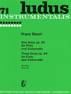 Illustration de 3 Duos op. 64 pour flûte et violoncelle