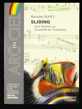 Illustration de Sliding pour quatuor ou ensemble de trombones (comprend 4 parties séparées peut-être jouée à un ou plusieurs  trombones pour chaque voix)