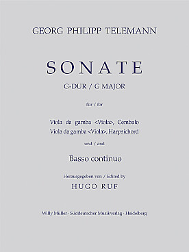 Illustration de Sonate en sol M pour viole de gambe ou alto, clavecin et basse continue