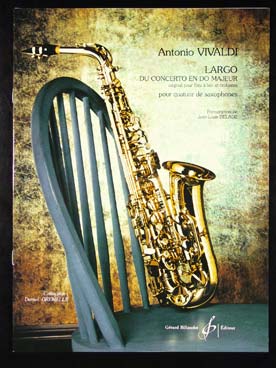 Illustration de Largo du concerto en do M pour flûte à bec, tr. Delage quatuor de saxophones