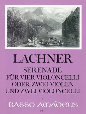 Illustration lachner serenade  op. 29 4 violoncelles