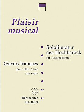 Illustration de Sololiteratur des hochbarok für altblockflöte (œuvres baroques), choix de B. Thomas