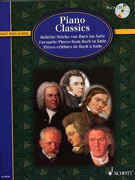 Illustration de PIANO CLASSICS : 20 pièces célèbres de Bach à Satie, avec accès audio