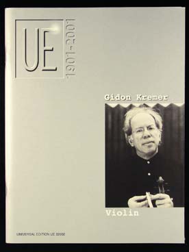 Illustration de VIOLIN SOLO (édition du centenaire UE), 17 pièces pour violon choisies par Gidon Kremer : Mozart, Webern, Bartok, Krenek, Berio, Pärt...