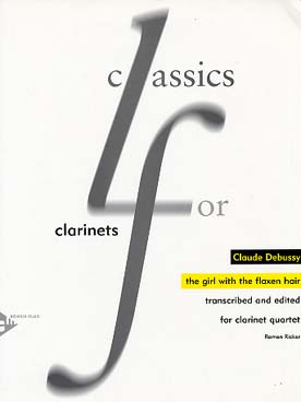 Illustration de La Fille aux cheveux de lin, tr. Ramon Ricker pour 4 clarinettes