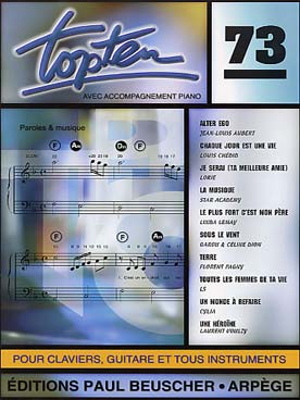 Illustration de Collection TOP : édition simplifiée avec ligne mélodique +accords clavier/guitare - TOP TEN N° 73