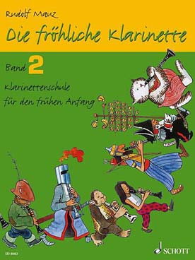 Illustration de Die FRÖHLICHE KLARINETTE (la clarinette joyeuse) : thèmes populaires faciles, tr. R. Mauz - Vol. 2