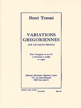 Illustration de Variations Grégoriennes sur un Salve Regina pour trompette et orgue ou piano