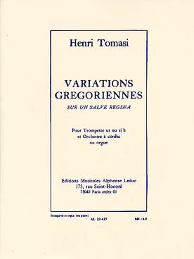 Illustration de Variations Grégoriennes sur un Salve Regina pour trompette et orgue ou piano