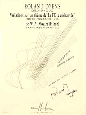 Illustration de Variations sur un thème de la flûte enchantée de Mozart, arr. Dyens pour quatuor ou ensemble de guitares