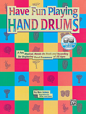 Illustration have fun playing hand drums + cd