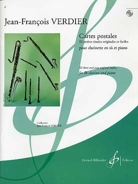 Illustration de Cartes postales : 32 pièces faciles en forme d'études, avec CD play-along   