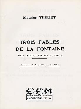 Illustration de 3 Fables de La Fontaine pour chœurs d'enfants a capella