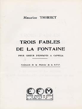 Illustration de 3 Fables de La Fontaine pour chœurs d'enfants a capella