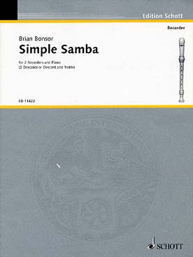 Illustration de Simple samba pour 3 flutes à bec et clavier (conducteur + parties séparées)