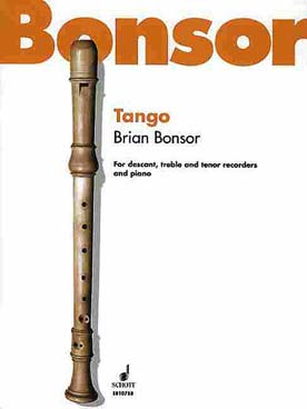 Illustration de Tango pour 3 flutes à bec et clavier (conducteur + parties séparées)