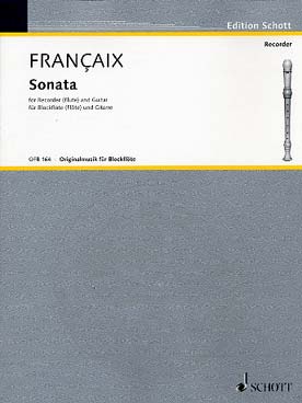 Illustration francaix sonate pour flute a bec/guitare