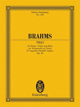 Illustration de Trio op. 40 en mi b M pour piano, violon et cor