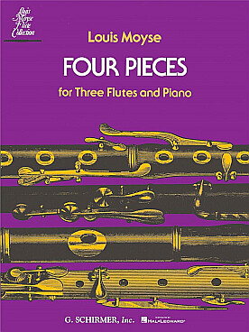 Illustration de Four pièces : bells, games, music box et dances pour 3 flûtes et piano
