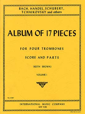 Illustration de ALBUM DE 17 PIECES classiques pour 4 trombones - Vol. 1 : Bach, Haendel, Schubert ...