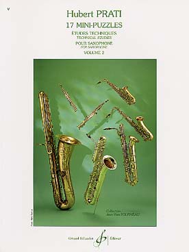 Illustration de Mini-puzzles, études techniques pour jeunes saxophonistes - Vol. 2 : 17 Mini-puzzles
