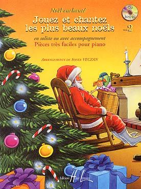 Illustration de Noël enchanté : Noëls célèbres pour pour piano très facile, avec paroles des chansons et CD play-along - Vol. 2 : 14 Noëls