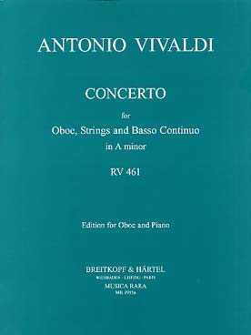Illustration de Concerto RV 461 en la m pour hautbois, cordes et basse continue, réd. piano