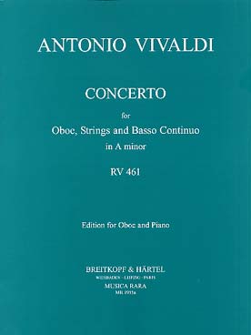 Illustration de Concerto RV 461 en la m pour hautbois, cordes et basse continue, réd. piano