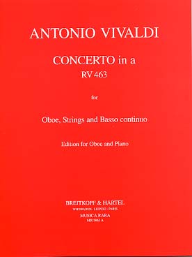Illustration de Concerto RV 463 en la m pour hautbois, cordes et basse continue, réd. piano