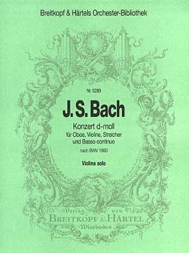 Illustration de Concerto BWV 1060 en ré m - violon solo