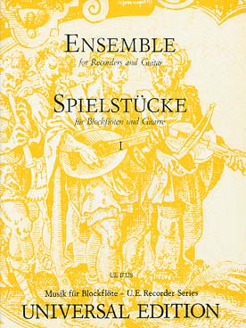 Illustration de SPIELSTÜCKE pour 1, 2, 3 et 4 flûtes à bec et guitare - Vol. 1