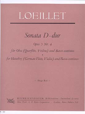 Illustration de Sonate op. 5/4 en ré M pour hautbois (flûte, violon) et basse continue