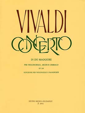 Illustration de Concerto RV 399 en do M pour violoncelle, cordes et clavecin, réd. violoncelle et piano