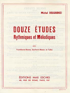Illustration de 12 Etudes rythmiques et mélodiques pour trombone basse, saxhorn basse ou tuba