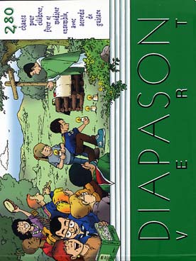 Illustration de DIAPASON : recueils de chants (paroles sans partitions) avec accords de guitare - Diapason vert Vol. 1 : 420 chants (pour prier et célèbrer)