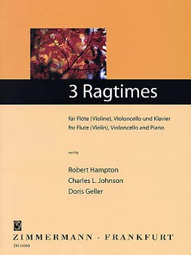 Illustration de 3 Ragtimes pour flûte (violon), violoncelle et piano
