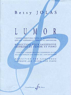 Illustration de Lumor pour saxophone alto ou soprano et petit orchestre, réduction piano