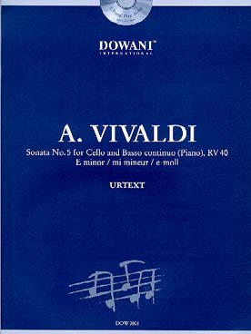 Illustration de Sonate RV 40 en mi m pour violoncelle et piano (violoncelle + acc. piano + CD)