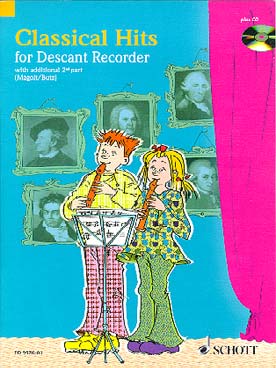 Illustration de CLASSICAL HITS : 21 thèmes classiques, tr. 1 ou 2 flûtes à bec soprano