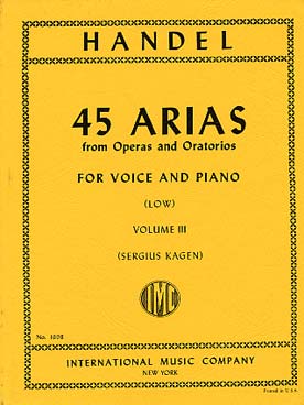 Illustration de 45 Airs d'opéras et d'oratorios (texte en anglais) - Vol. 3 voix grave