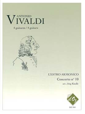 Illustration de Concertos op. 3 "L'Estro armonico", tr. Jürg Kindle pour 4 guitares - Concerto N° 10 RV 580