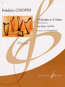 Illustration de 5 Préludes et 4 valses pour harpe à pédales